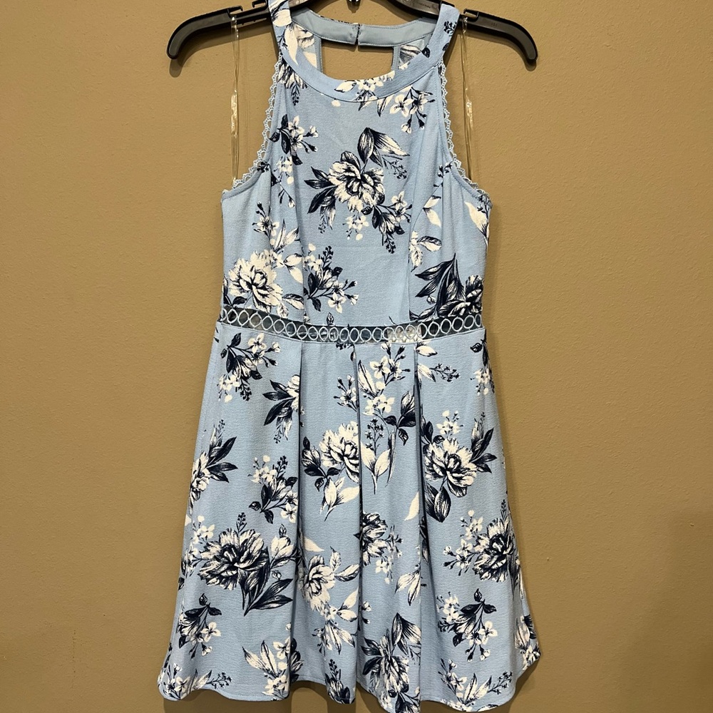 Juniors Blue and Navy Aline Cutout Dress Size Small NWT